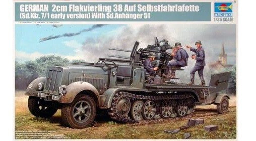 Trumpeter 01523 1/35th scale German 2cm Flakvierling 38 auf Selbstfahrlafette — scale model kit