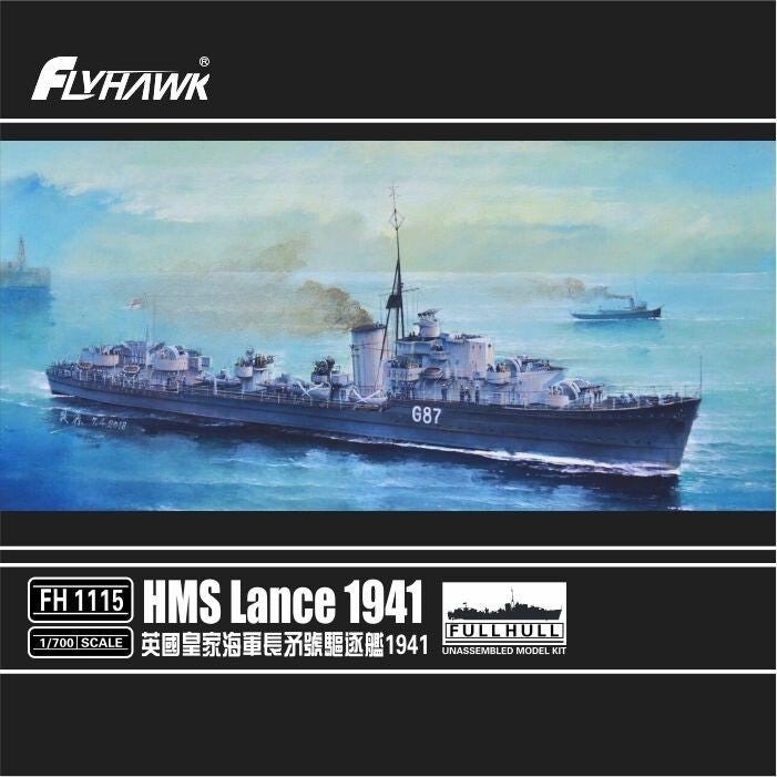 Flyhawk FH1115 1/700 HMS Lance 1941 Destroyer — scale model kit