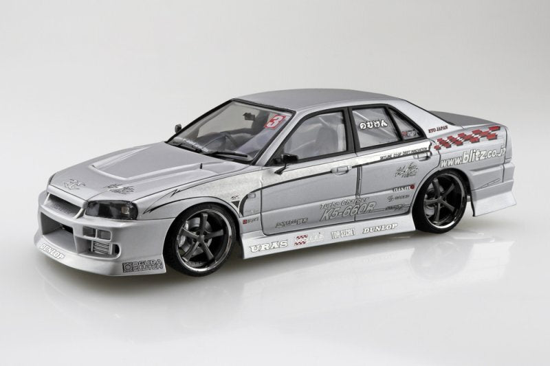 Aoshima AO-06877 1/24 Tuned Car Kit D1 Spec Replica URAS Nissan ER34 Skyline R34 Main image