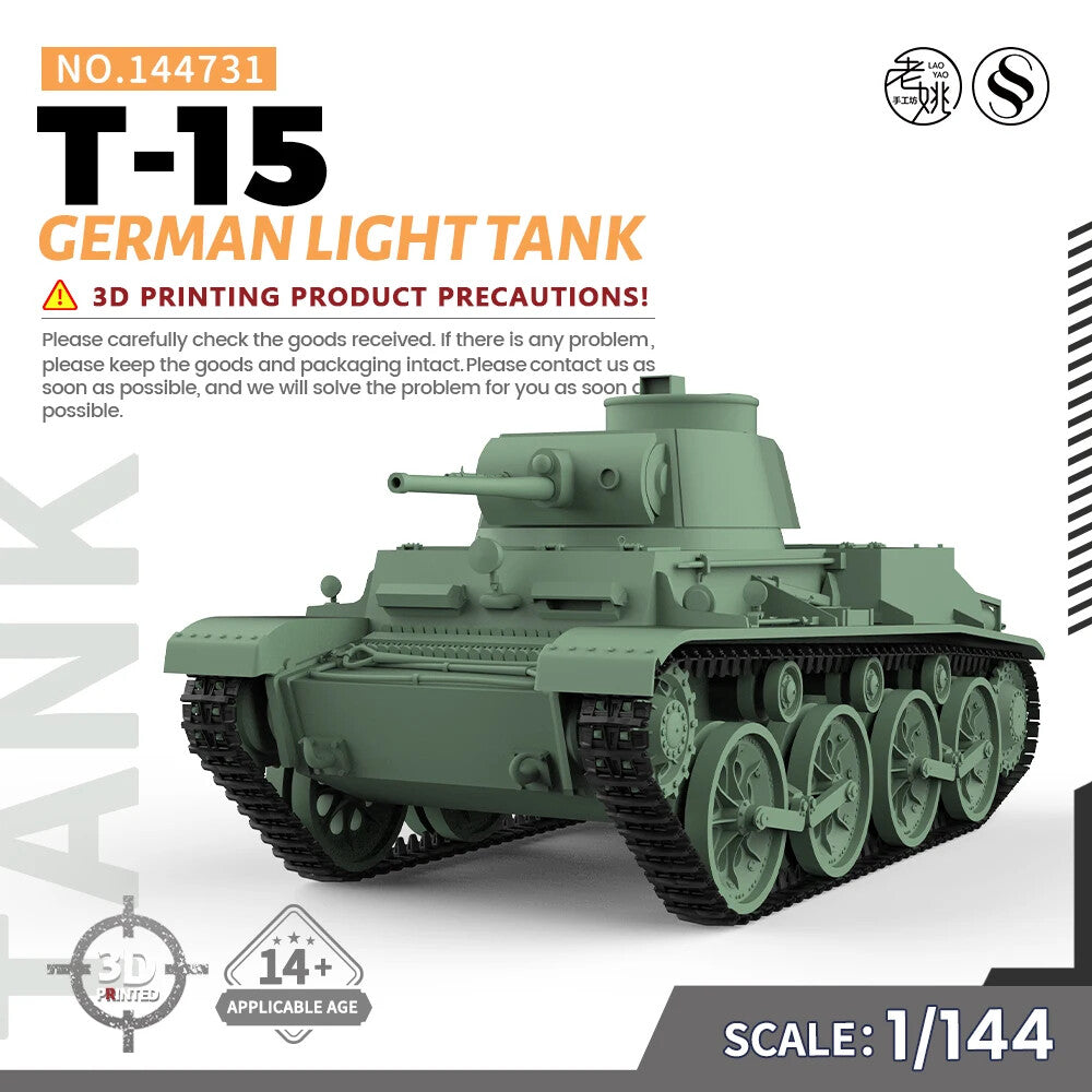 SSMODEL SS144731 1/144 Military Model Kit German T-15 Light Tank