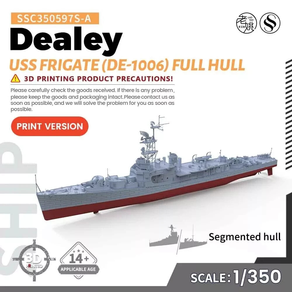 SSMODEL SSC350597S-A 1/350 Military Model USS Dealey Frigate (DE-1006) FULL HULL