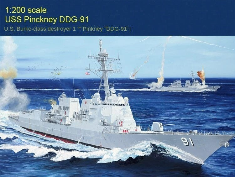 Trumpeter 62010 1:200 Arleigh Burke Class Missile Destroyer USS Pinckney DDG-91 — scale model kit