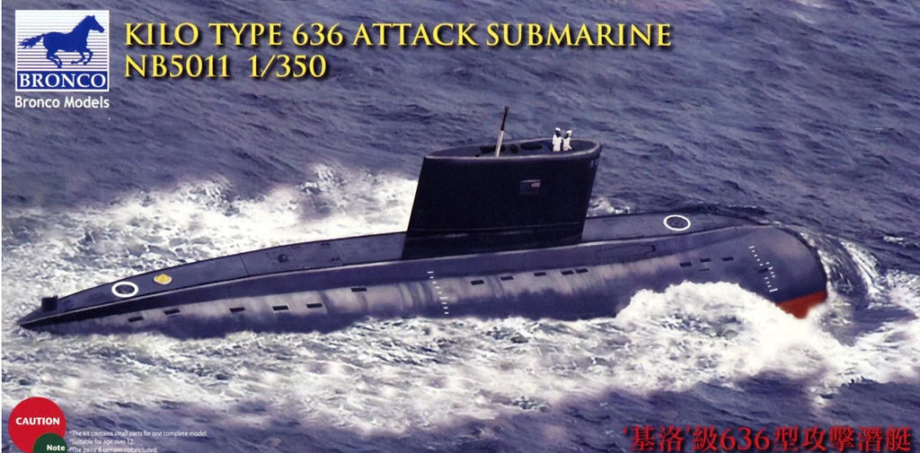 BRONCO NB5011 1/350 Scale Kilo Type 636 Attack Submarine Model Kit