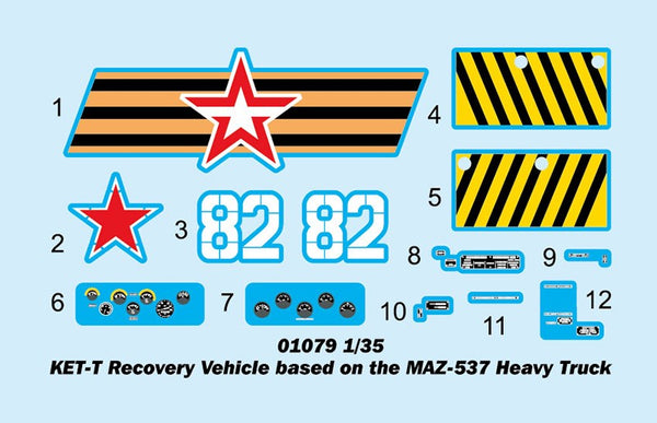 TRUMPETER 01079 1:35 KET-T Recovery Vehicle based on the MAZ-537 Heavy Truck Kit