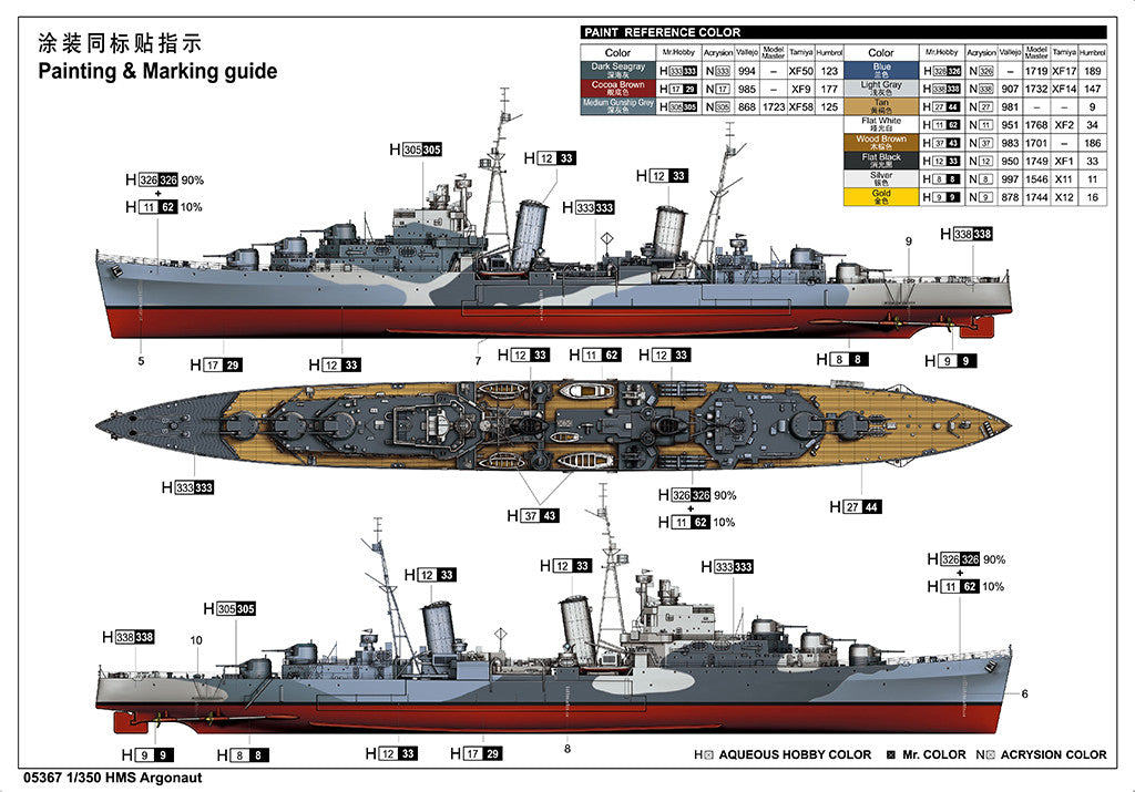 Trumpeter 05367 HMS ARGONAUT 1:350 Model Kit