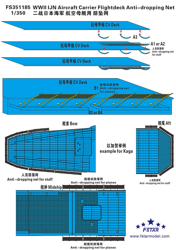 FIVE STAR FS351185 1/350 WWll IJN Aircraft Carrier Flightdeck Anti-dropping Net
