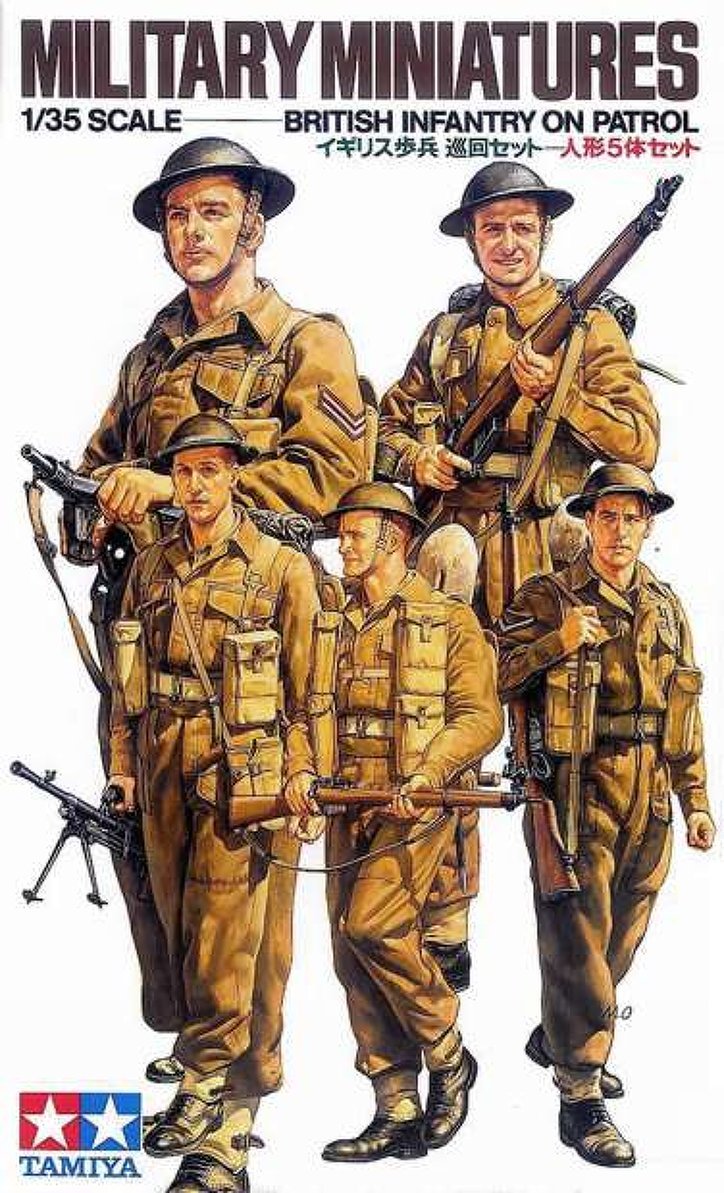 Tamiya 35223 1/35 Scale Military Model Kit WWII British Infantry on Patrol Set — scale model kit