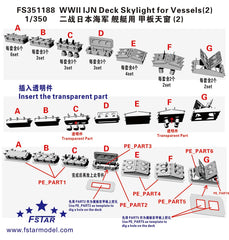 FIVE STAR FS351188 1/700 WWII IJN Deck Skylight for Vessels(2) 3D Printing