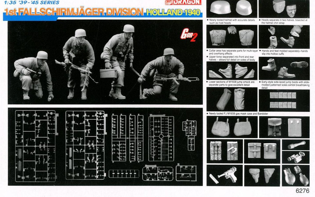 DRAGON 6276 1/35 Scale 1st Fallschirmjager Division Holland 1940