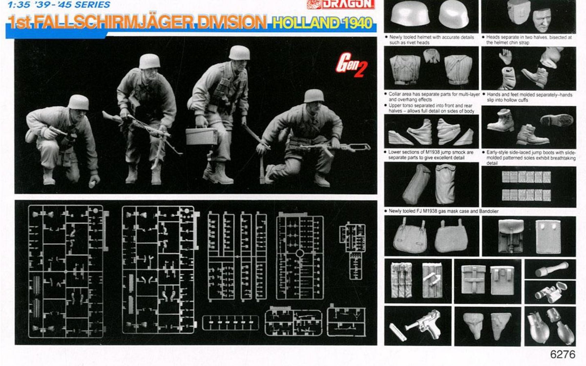 DRAGON 6276 1/35 Scale 1st Fallschirmjager Division Holland 1940 — detail view 3