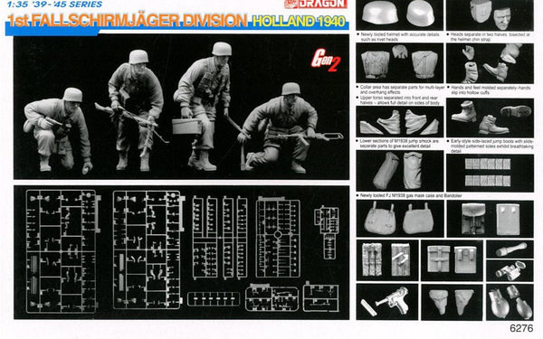 DRAGON 6276 1/35 Scale 1st Fallschirmjager Division Holland 1940
