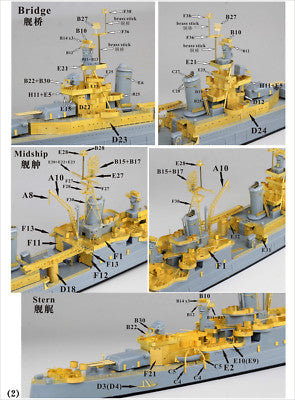 Fivestar 1/700 WWII USN Heavy Cruiser CA-35 Indianapolis for Tamiya FS700060 — detail view 3
