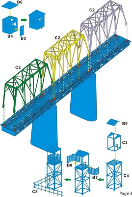 Five Star 1/700 710015T WWII Railway Bridge and Watchtower (High pier)