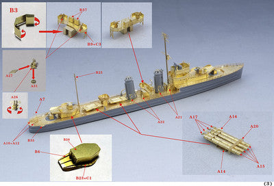 Five Star 1/700 700109 Royal Navy E Class Destroyer For Tamiya — detail view 4