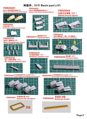Fivestar 1/350 Fletcher Class Destroyer Greyhound(Late Type&AA Enhanced)FS350080 — detail view 4