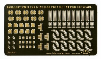 Five star FS350037 1/350 WWII USN 5inch/38 Twin mount Mk28 without blastbags