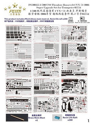 Five star FS700155 1/700 Modern US Navy Theodore Roosevelt for Trumpeter 05754