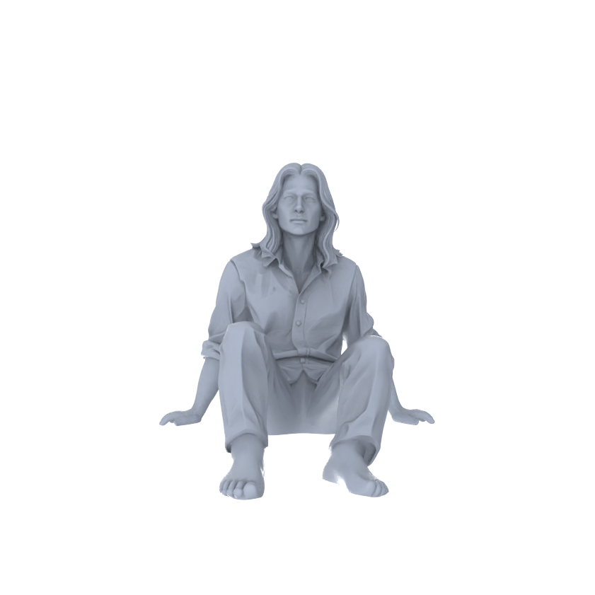 Detail view of Yao's Studio LYTR177  Unpainted Lazy Rest Resin Miniature Figure & Pet 5-Piece Set, Hand-Painting Models for Versatile Diorama Building Miniatures Diorama Resin Figures Model
