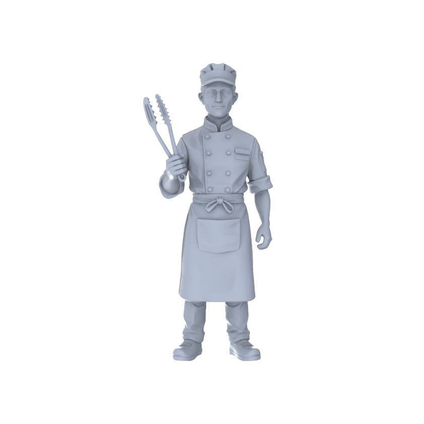 Detail view of Yao's Studio LYTR196  Unpainted Miniature 4-Piece Set - Vendor & Clerk Scene Models for Detailed Diorama Building Miniatures Diorama Resin Figures Model