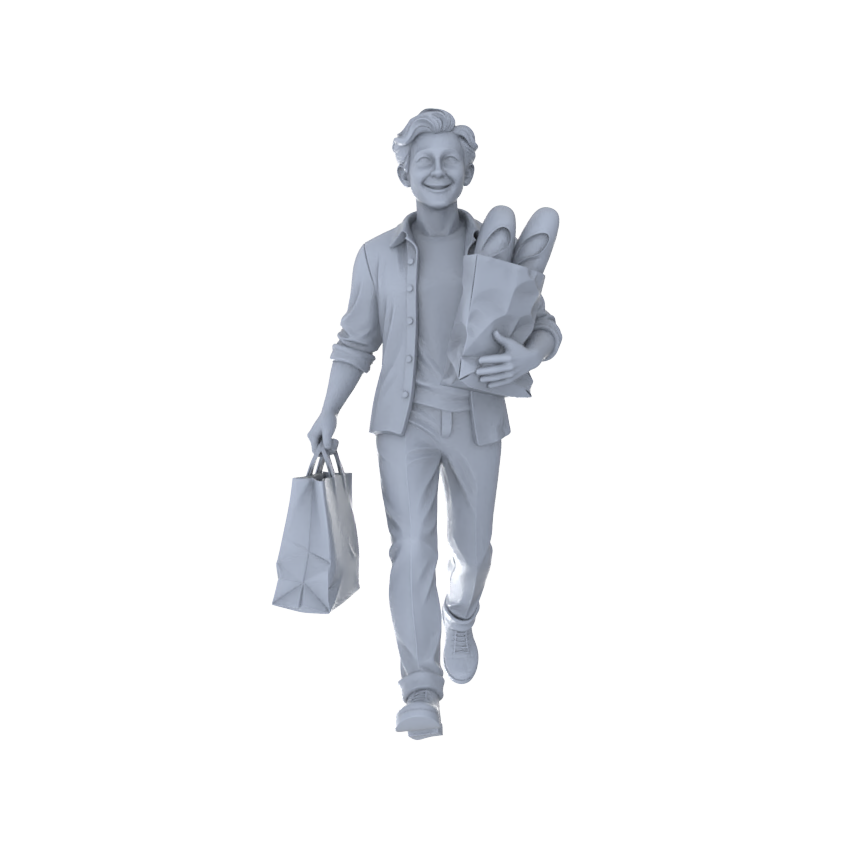 Detail view of Yao's Studio LYTR202 Unpainted Miniature 6-Piece Set - Urban Diverse People Scene Figures for Diorama & Painting Miniatures Diorama Resin Figures Model