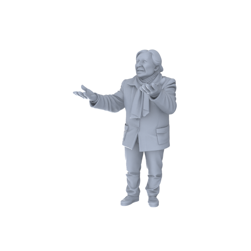 Detail view of Yao's Studio LYTR184 Marketplace Elderly Figures Resin Miniature Model 3-Figure Set, Unpainted Street Life Figures, DIY Painting Scene Decoration Miniatures Diorama Resin Figures Model