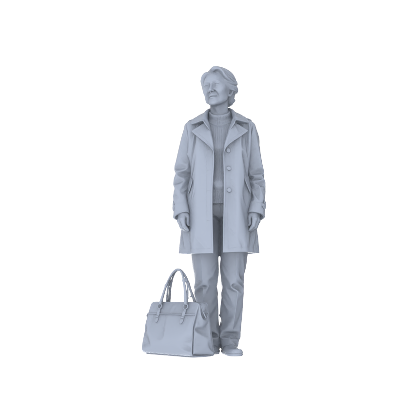 Detail view of Yao's Studio LYTR185  Elderly Waiting at Station Resin Miniature Model 5-Figure Set, Unpainted Waiting Figures, DIY Painting Scene Decoration Miniatures Diorama Resin Figures Model