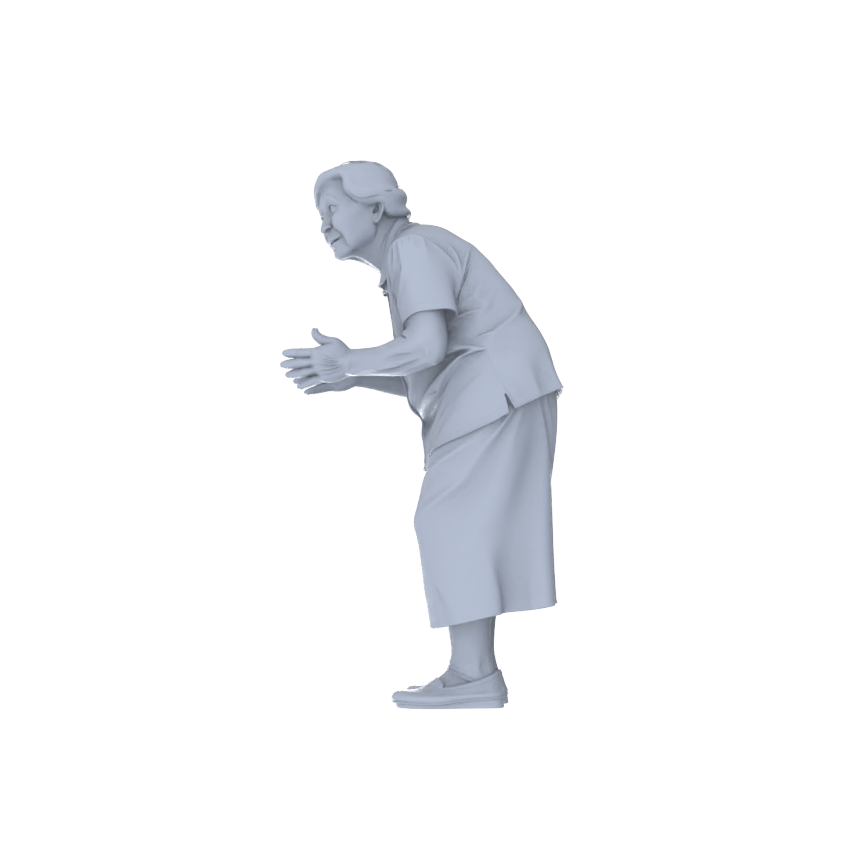 Detail view of Yao's Studio LYTR185  Elderly Waiting at Station Resin Miniature Model 5-Figure Set, Unpainted Waiting Figures, DIY Painting Scene Decoration Miniatures Diorama Resin Figures Model