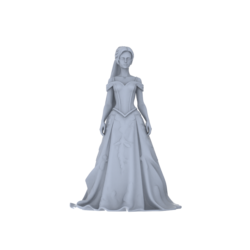 Detail view of Yao's Studio LYTR186  Wedding Gown Women Resin Miniature Model 6-Figure Set, Unpainted Bridal & Banquet Figures, DIY Painting Scene Decoration Miniatures Diorama Resin Figures Model