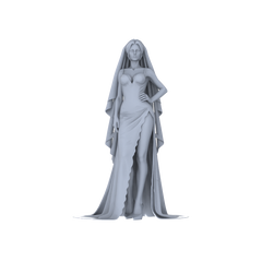 Detail view of Yao's Studio LYTR186  Wedding Gown Women Resin Miniature Model 6-Figure Set, Unpainted Bridal & Banquet Figures, DIY Painting Scene Decoration Miniatures Diorama Resin Figures Model