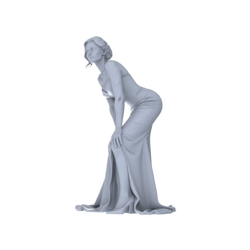 Detail view of Yao's Studio LYTR186  Wedding Gown Women Resin Miniature Model 6-Figure Set, Unpainted Bridal & Banquet Figures, DIY Painting Scene Decoration Miniatures Diorama Resin Figures Model