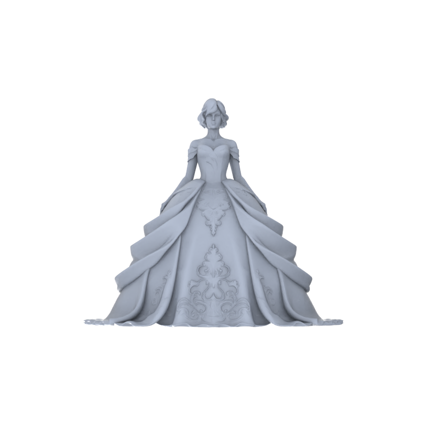 Detail view of Yao's Studio LYTR186  Wedding Gown Women Resin Miniature Model 6-Figure Set, Unpainted Bridal & Banquet Figures, DIY Painting Scene Decoration Miniatures Diorama Resin Figures Model