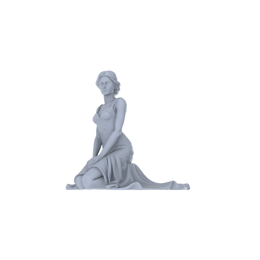 Detail view of Yao's Studio LYTR186  Wedding Gown Women Resin Miniature Model 6-Figure Set, Unpainted Bridal & Banquet Figures, DIY Painting Scene Decoration Miniatures Diorama Resin Figures Model