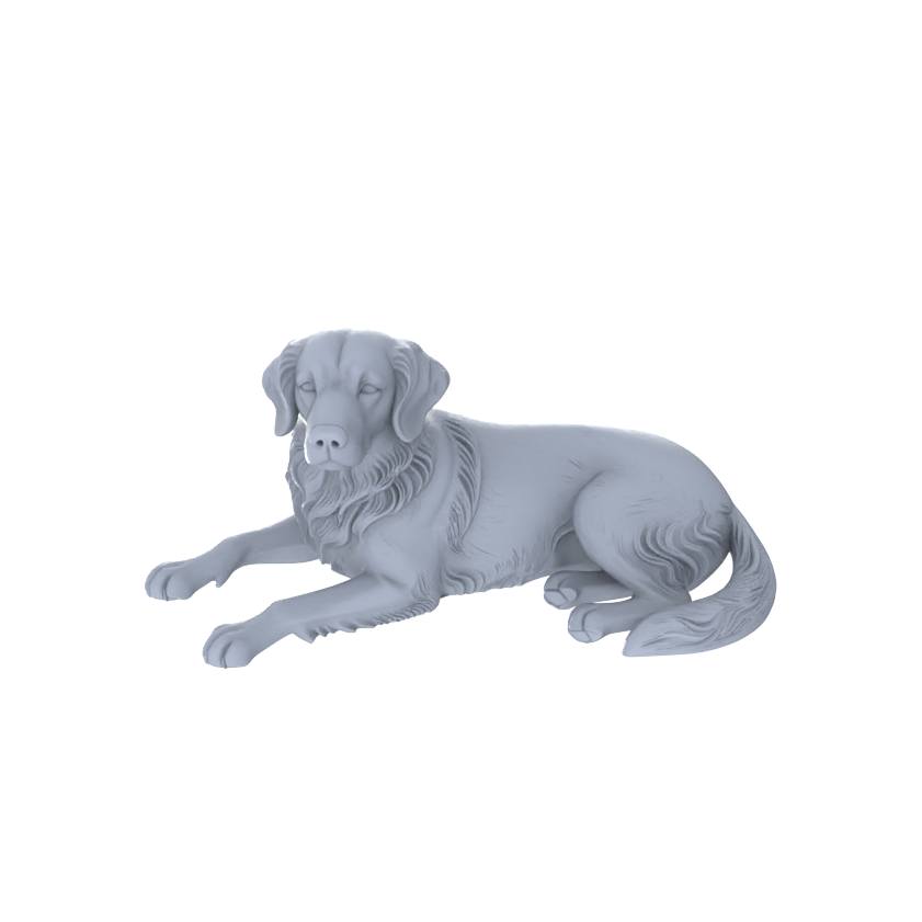Detail view of Yao's Studio LYTR187  Golden Retriever Resin Miniature Model 3-Figure Set, Unpainted Pet Figures, DIY Painting Scene Decoration Miniatures Diorama Resin Figures Model
