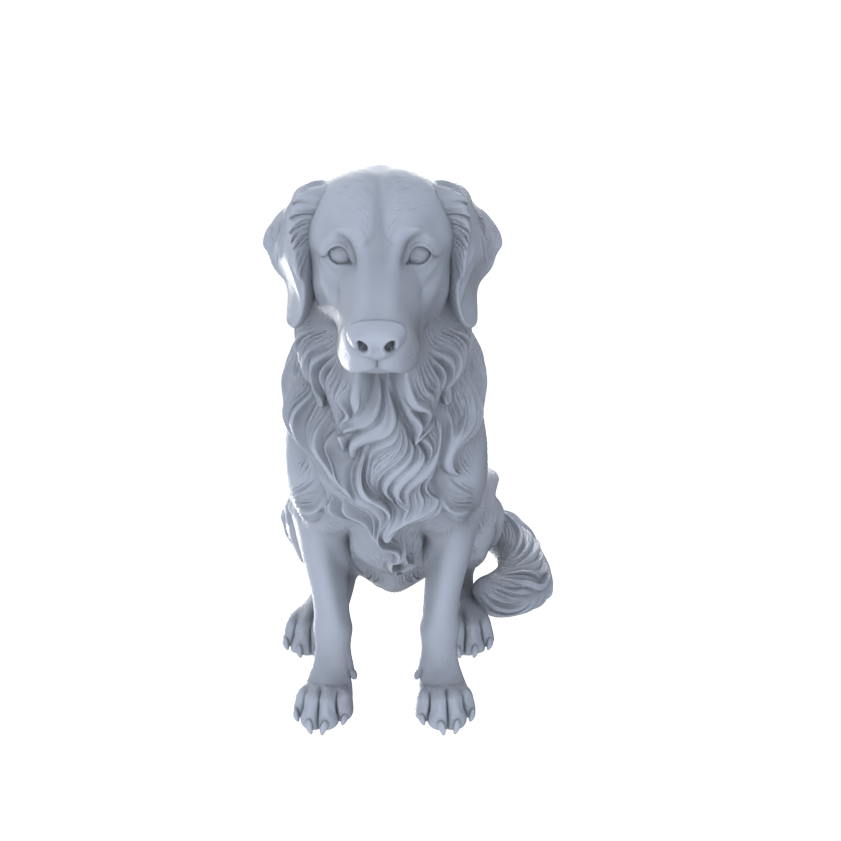 Detail view of Yao's Studio LYTR187  Golden Retriever Resin Miniature Model 3-Figure Set, Unpainted Pet Figures, DIY Painting Scene Decoration Miniatures Diorama Resin Figures Model