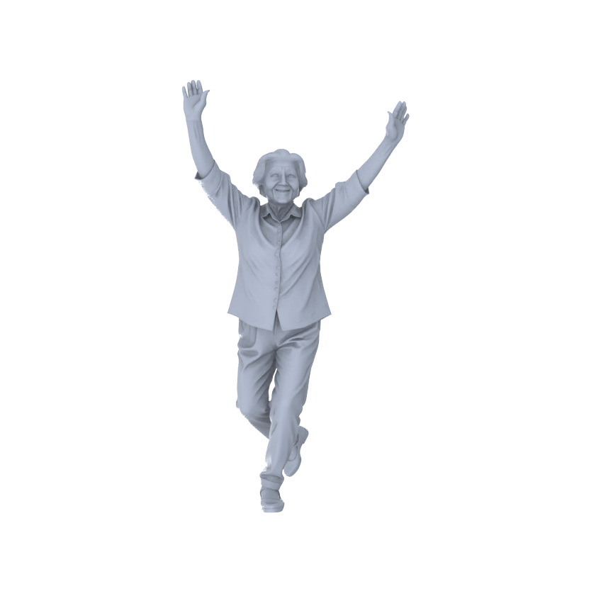 Detail view of Yao's Studio LYTR188 Joyful Elderly Figures Resin Miniature Model 6-Figure Set, Unpainted Happy Elderly Figures, DIY Painting Scene Decoration Miniatures Diorama Resin Figures Model