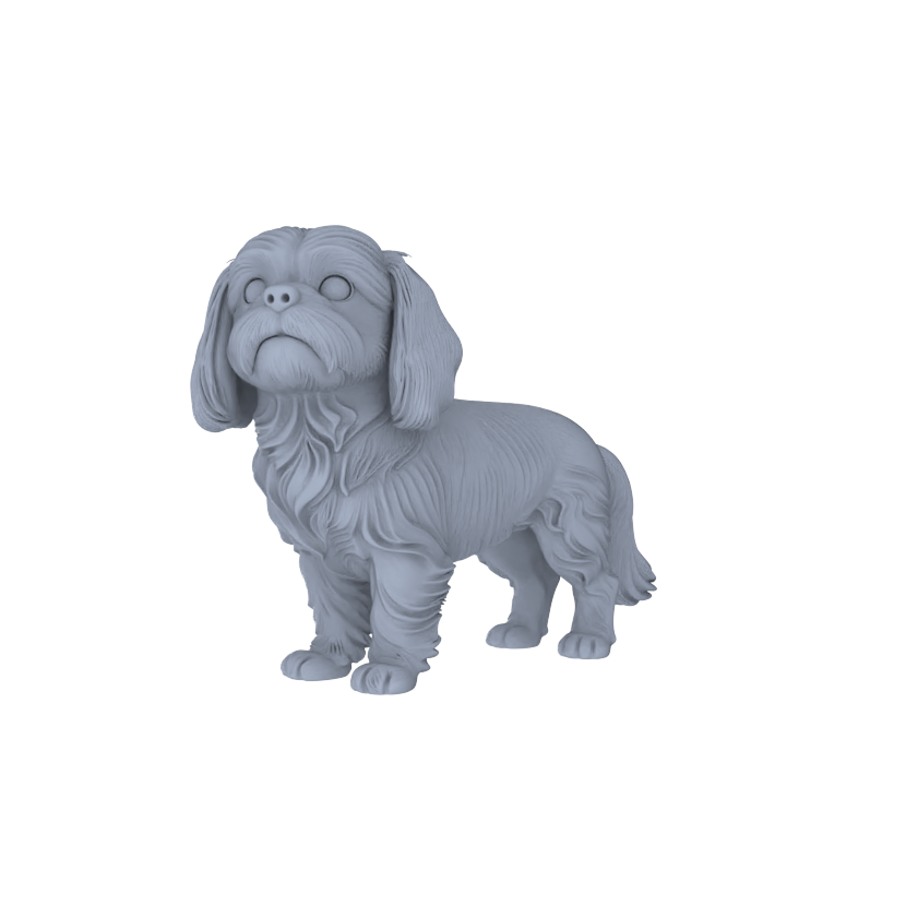 Detail view of Yao's Studio LYTR190 Shih Tzu Resin Miniature Model 3-Figure Set, Unpainted Cute Pet Figures, DIY Painting Scene Decoration Miniatures Diorama Resin Figures Model