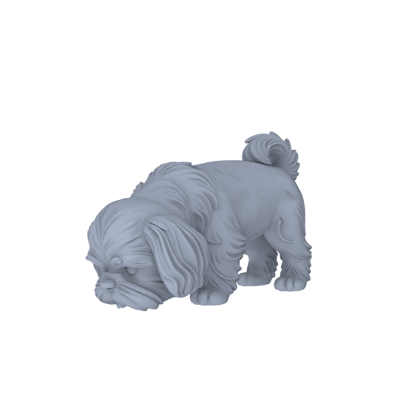 Detail view of Yao's Studio LYTR190 Shih Tzu Resin Miniature Model 3-Figure Set, Unpainted Cute Pet Figures, DIY Painting Scene Decoration Miniatures Diorama Resin Figures Model