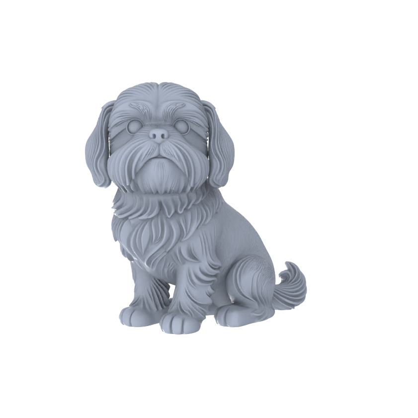 Detail view of Yao's Studio LYTR190 Shih Tzu Resin Miniature Model 3-Figure Set, Unpainted Cute Pet Figures, DIY Painting Scene Decoration Miniatures Diorama Resin Figures Model