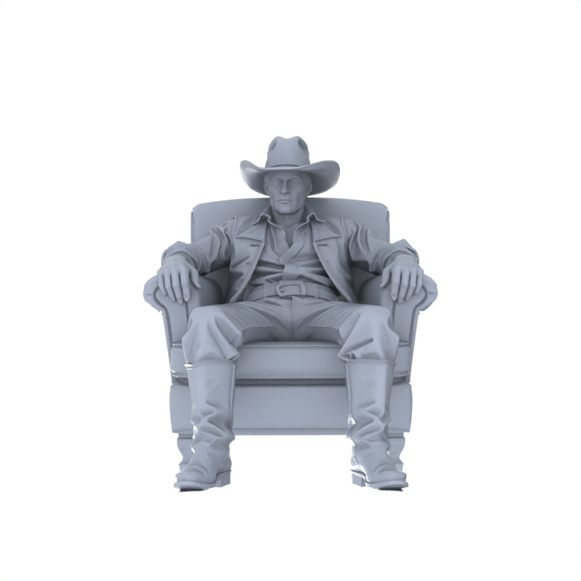 Detail view of MRY-SFW LYGR127 Western Cowboy Casual Pose Game Theme Wargame Resin White Model Wargame Miniature Soldier Scene Character Hand Painted Hand Paint Model