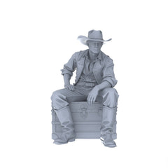 Detail view of MRY-SFW LYGR127 Western Cowboy Casual Pose Game Theme Wargame Resin White Model Wargame Miniature Soldier Scene Character Hand Painted Hand Paint Model