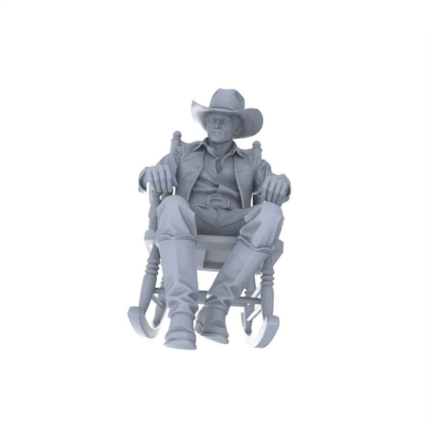 Detail view of MRY-SFW LYGR127 Western Cowboy Casual Pose Game Theme Wargame Resin White Model Wargame Miniature Soldier Scene Character Hand Painted Hand Paint Model