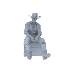 Detail view of MRY-SFW LYGR130 Western Cowboy Casual Pose4 Game Theme Wargame Resin White Model Wargame Miniature Soldier Scene Character Hand Painted Hand Paint Model