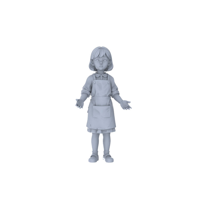 Detail view of Yao's Studio LYTR205 Unpainted Miniature 3-Piece Set - Mother & Children Figures to Build Immersive Urban Scenes Miniatures Diorama Resin Figures Model