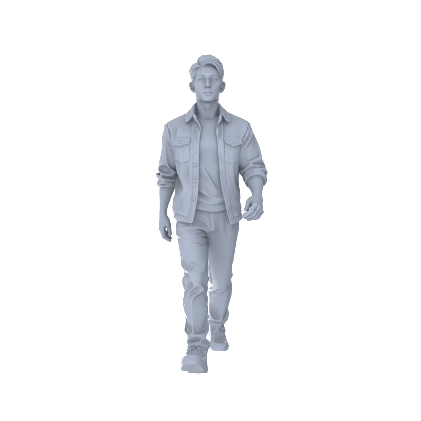 Detail view of Yao's Studio LYTR210 Unpainted Miniature 3-Piece Set - Urban Casual Crowd Models for Lifelike Diorama Projects Miniatures Diorama Resin Figures Model
