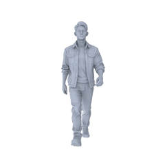 Detail view of Yao's Studio LYTR210 Unpainted Miniature 3-Piece Set - Urban Casual Crowd Models for Lifelike Diorama Projects Miniatures Diorama Resin Figures Model
