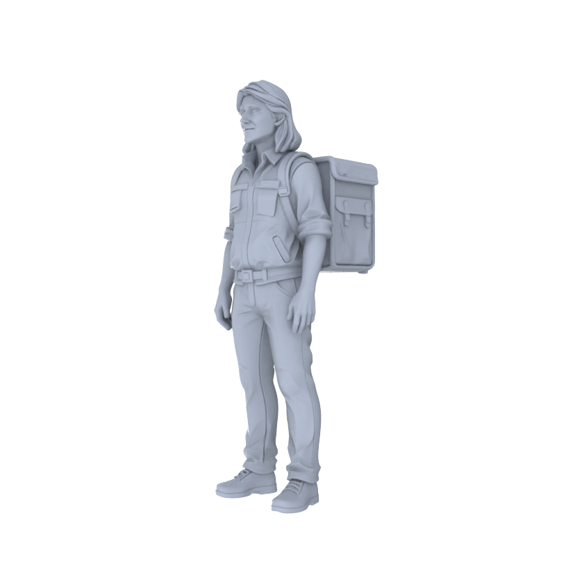 Detail view of Yao's Studio LYTR210 Unpainted Miniature 3-Piece Set - Urban Casual Crowd Models for Lifelike Diorama Projects Miniatures Diorama Resin Figures Model
