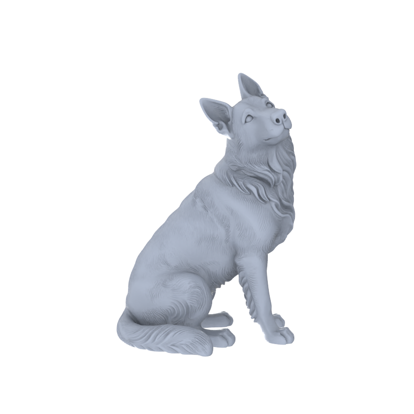 Detail view of Yao's Studio LYTR191 German Shepherd Resin Miniature Model 4-Figure Set, Unpainted Dynamic Pose Figures, DIY Painting Scene Decoration Miniatures Diorama Resin Figures Model