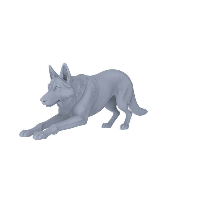 Detail view of Yao's Studio LYTR191 German Shepherd Resin Miniature Model 4-Figure Set, Unpainted Dynamic Pose Figures, DIY Painting Scene Decoration Miniatures Diorama Resin Figures Model
