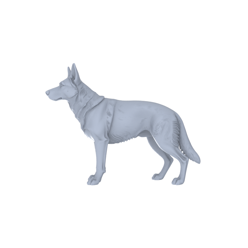 Detail view of Yao's Studio LYTR191 German Shepherd Resin Miniature Model 4-Figure Set, Unpainted Dynamic Pose Figures, DIY Painting Scene Decoration Miniatures Diorama Resin Figures Model