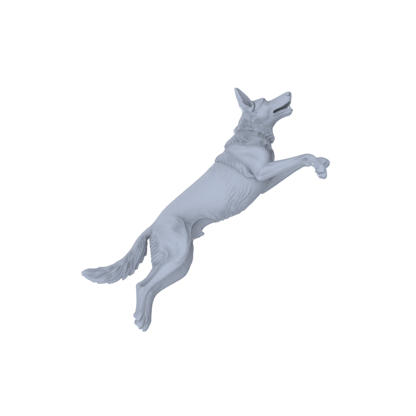 Detail view of Yao's Studio LYTR191 German Shepherd Resin Miniature Model 4-Figure Set, Unpainted Dynamic Pose Figures, DIY Painting Scene Decoration Miniatures Diorama Resin Figures Model